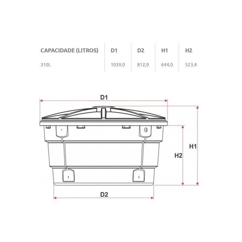 Caixa d'Água 310 Litros Tigre Redonda com Tampa - 22993119