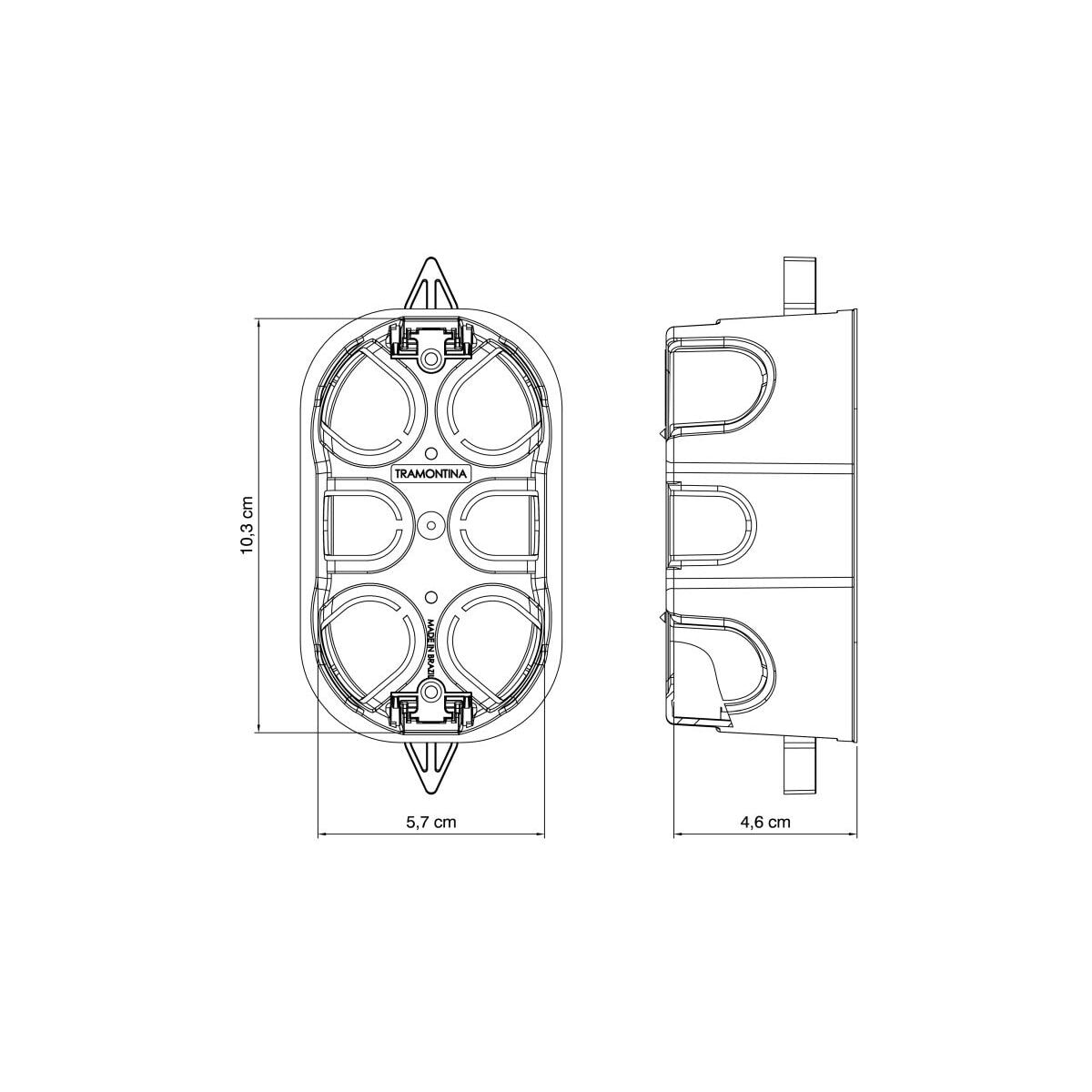 Caixa de Embutir Drywall 4x2 Tramontina Amarela - 57500071