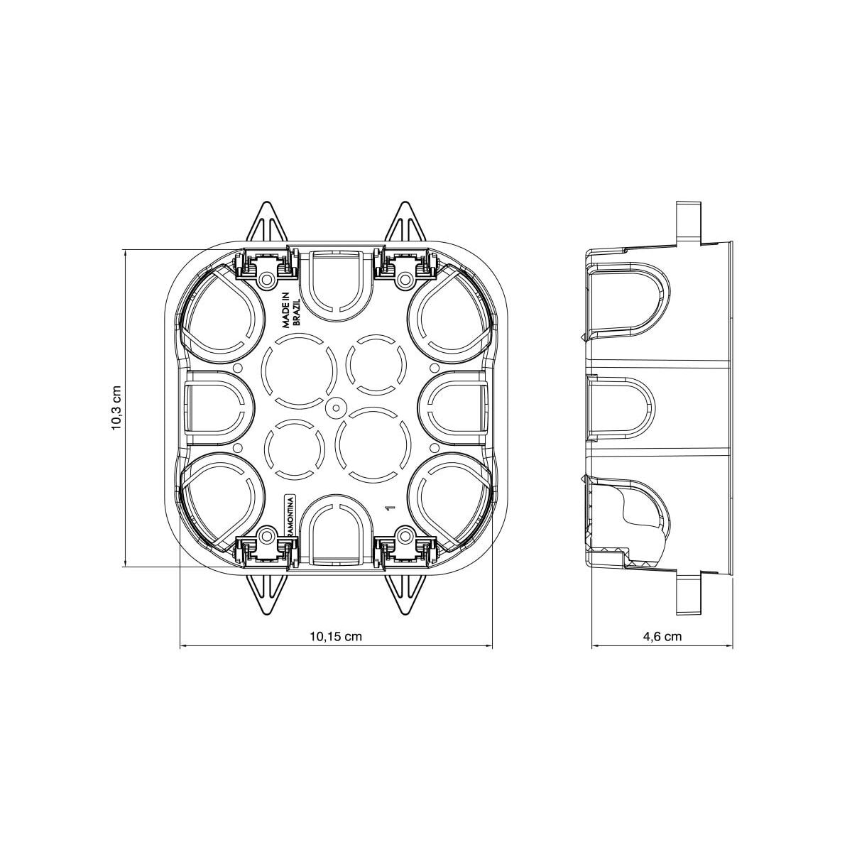 Caixa de Embutir Drywall 4x4 Tramontina Amarela - 57500072