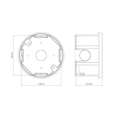 Caixa de Embutir Octogonal 3x3 Tramontina Amarela - 57500003