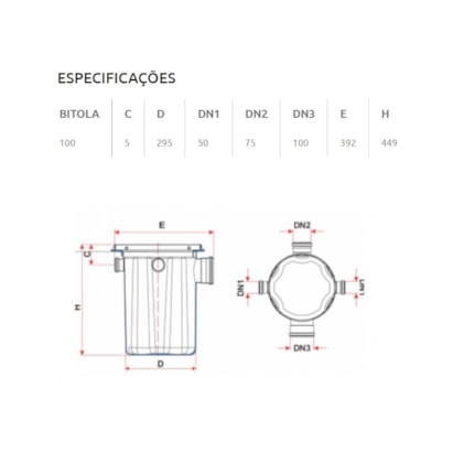 Caixa de Gordura PVC DN100 Tigre - 100019323