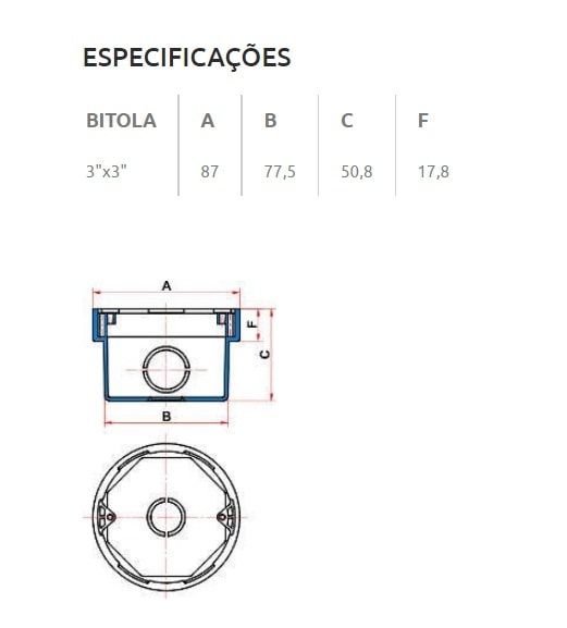Caixa de Luz Tigre 3x3 Octogonal com Anel Deslizante Amarela - 33043171
