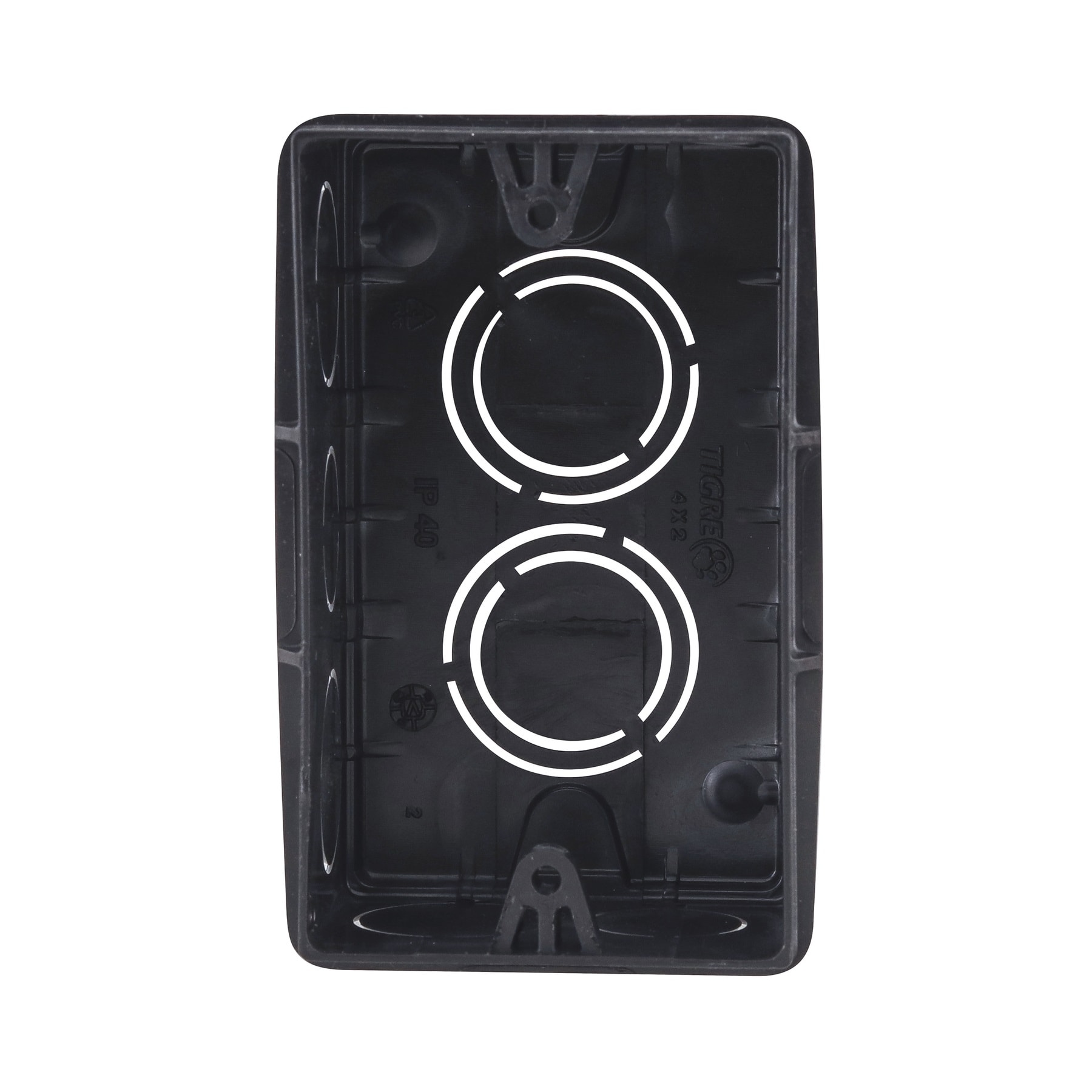 Caixa de Luz Tigre 4x2 Retangular Eletroduto Preta - 33042868