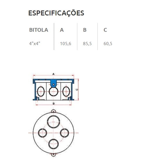 Caixa de Luz Tigre 4x4 Octogonal Fundo Móvel Amarela - 33043155