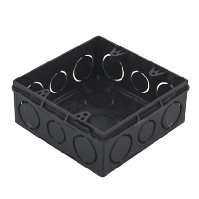 Caixa de Luz Tigre 4x4 Quadrada Eletroduto Roscável Preta - 33042884