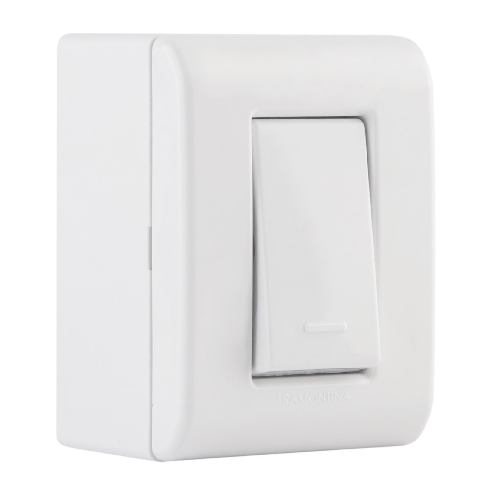 Caixa de Sobrepor 1 Interruptor Simples Tramontina 10A 250V Branca - 57304001