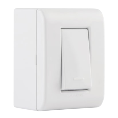 Caixa de Sobrepor 1 Interruptor Simples Tramontina 10A 250V Branca - 57304001