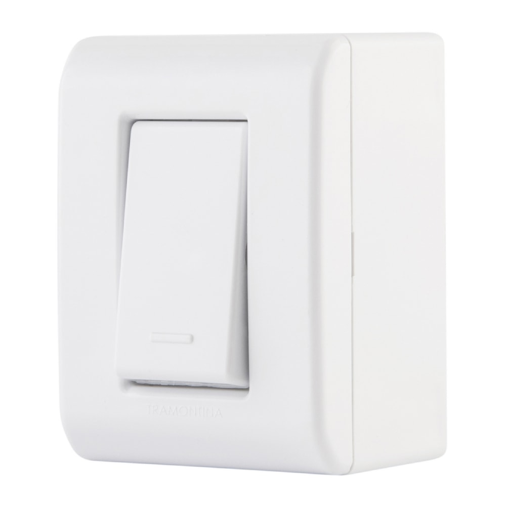Caixa de Sobrepor 1 Interruptor Simples Tramontina 10A 250V Branca - 57304001