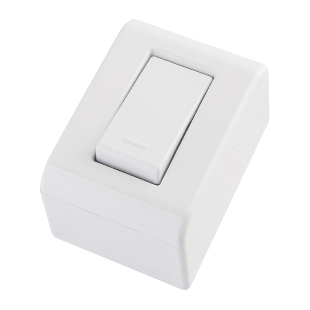 Caixa de Sobrepor 1 Interruptor Simples Tramontina 10A 250V Branca - 57304001