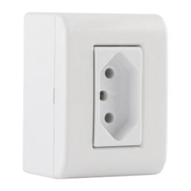 Caixa de Sobrepor 1 Tomada 2P+T Tramontina 10A 250V Branca - 57304002