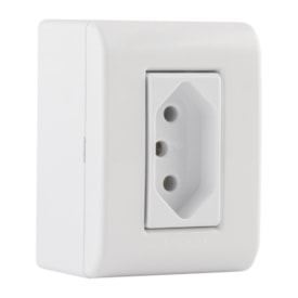 Caixa de Sobrepor 1 Tomada 2P+T Tramontina 20A 250V Branca - 57304003