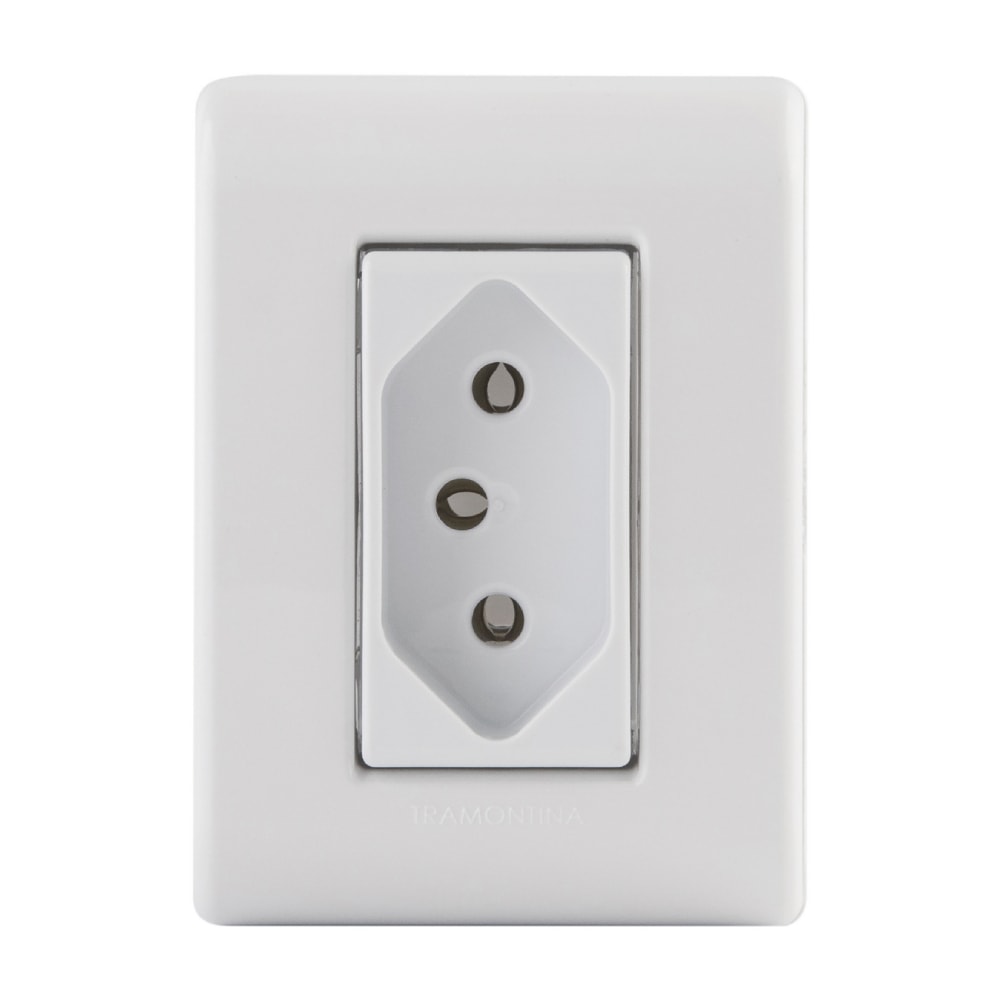 Caixa de Sobrepor 1 Tomada 2P+T Tramontina 20A 250V Branca - 57304003