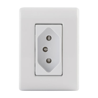Caixa de Sobrepor 1 Tomada 2P+T Tramontina 20A 250V Branca - 57304003