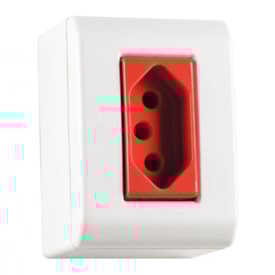 Caixa de Sobrepor 1 Tomada 2P+T Tramontina 20A 250V Vermelha e Branca - 57304019