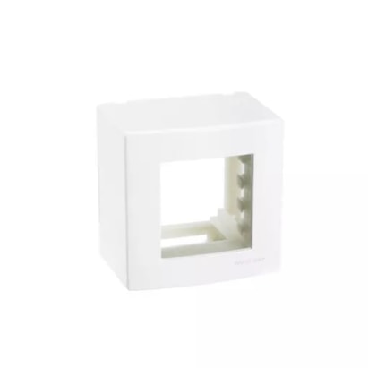 Caixa de Sobrepor 2 Postos com Suporte Margirius Sleek Branco Brilhante - 18644