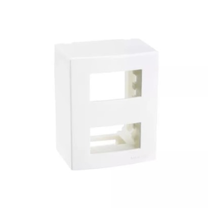Caixa de Sobrepor 2 Postos com Suporte Margirius Sleek Branco Brilhante - 18645