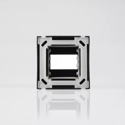 Caixa de Sobrepor 2 Postos com Suporte Margirius Sleek Preto Ebony Brilhante - 21208