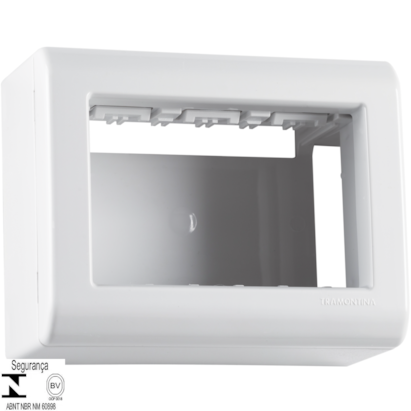 Caixa de Sobrepor 3 Postos Tramontina LizFlex Branca