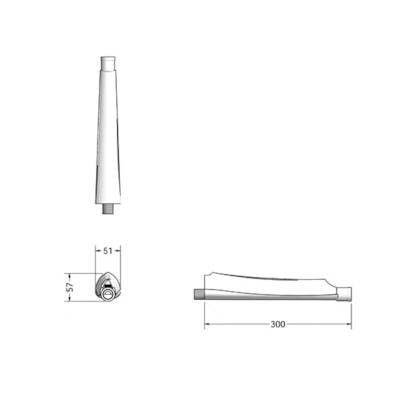 Cano para Chuveiro Lorenzetti 30cm Monocano Branco - 7520004