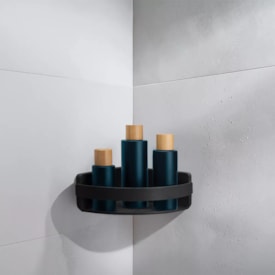 Cantoneira Suspensa para Banheiro Arthi 1 Andar Black - 3011