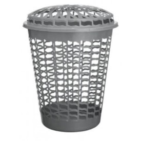 Cesto Telado com Tampa 30Lt Plasnew 44x39cm Prata - 33987