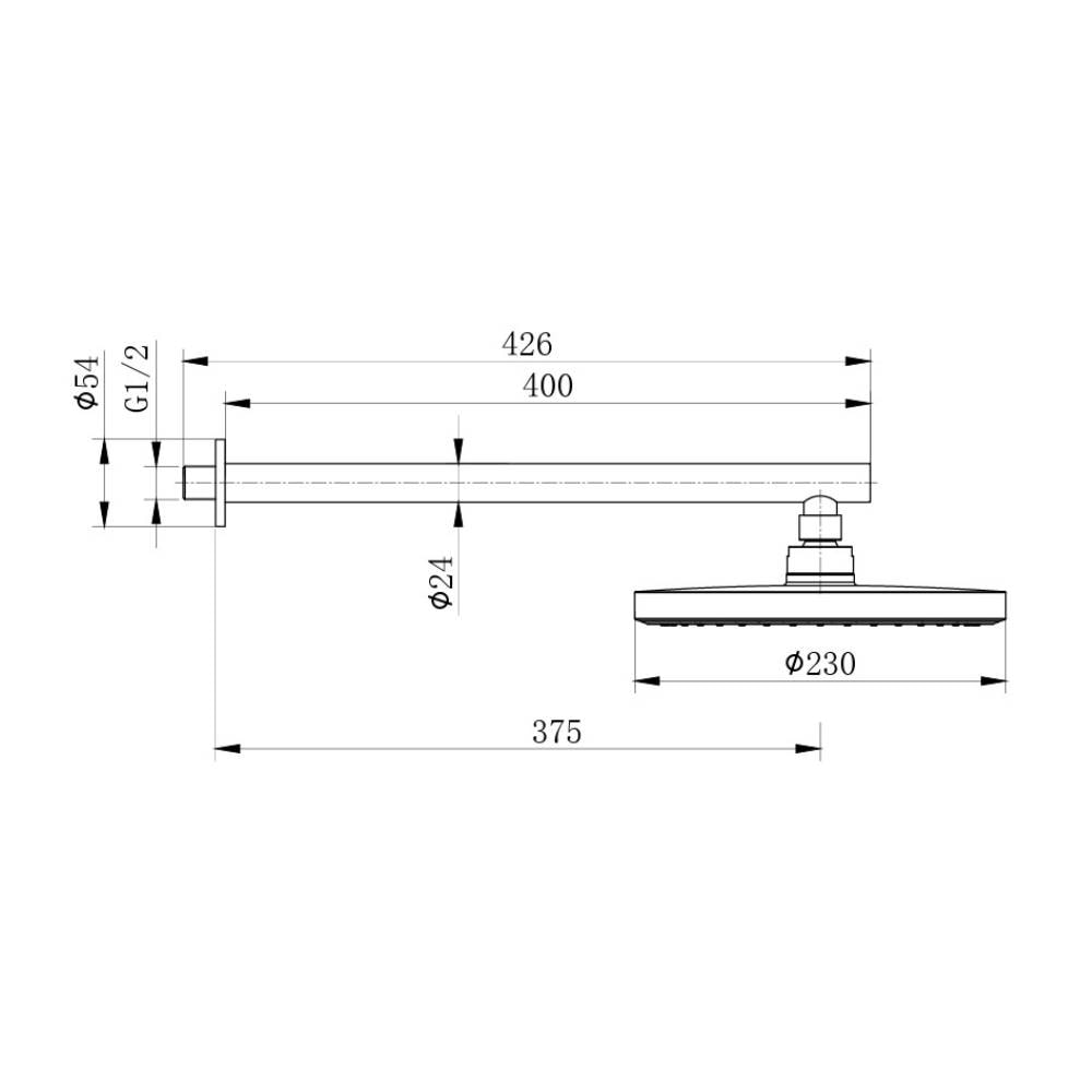 Chuveiro Dax Del Toro Black Redondo com Braço - DAX-0100-DT-BL
