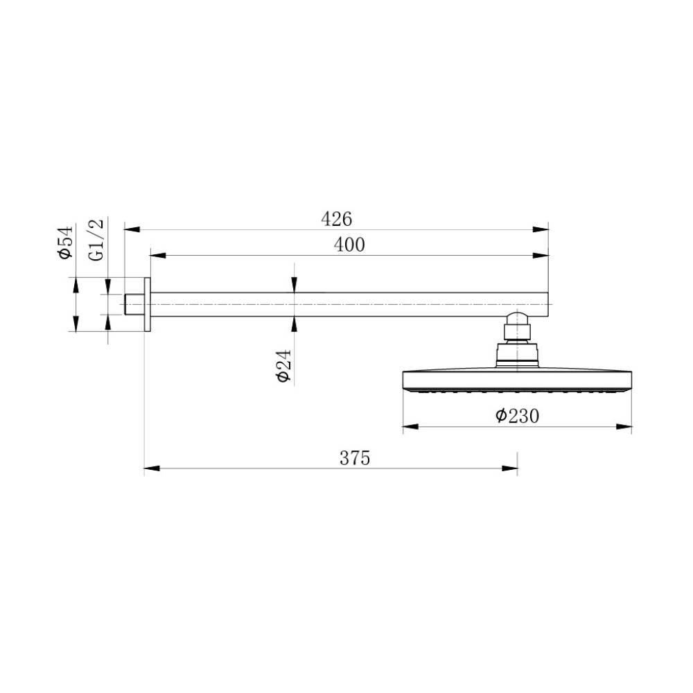 Chuveiro Dax Del Toro Cromado Redondo com Braço - DAX-0100-DT-CR