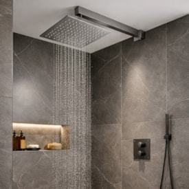 Chuveiro Dax Del Toro Slim Grey Quadrado 30cm com Braço - DAX-1970-30-DT-GR