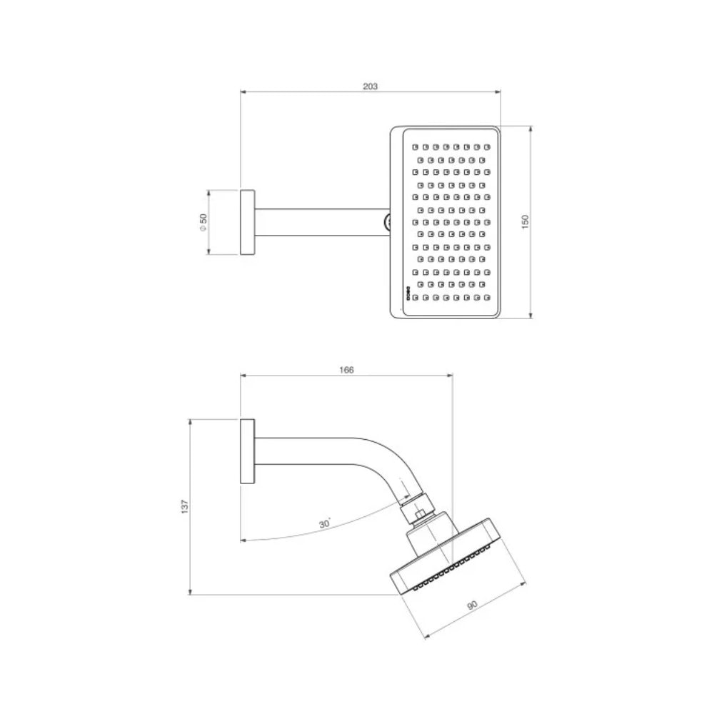 Chuveiro Deca Flex Retangular Cromado - 2084.C.STD