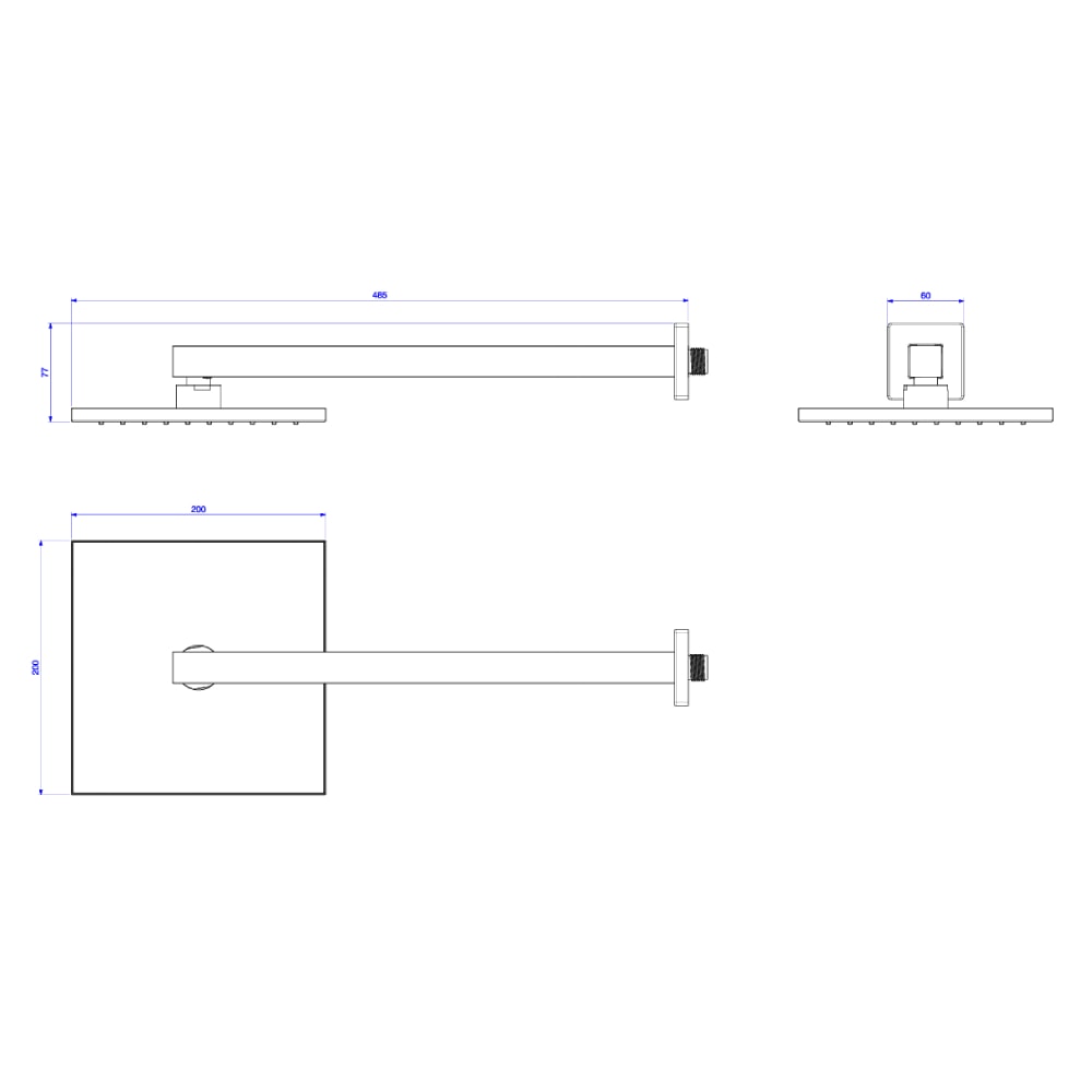 Chuveiro Deca Quadrado 20cm Com Tubo Cromado - 1934.C.CT