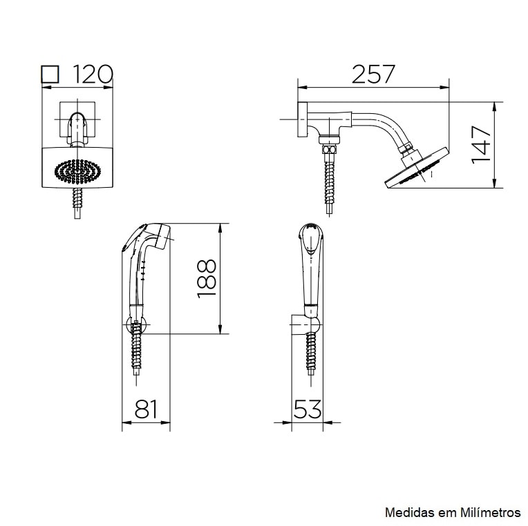 Chuveiro Docol Bellar com Desviador Cromado - 00669806
