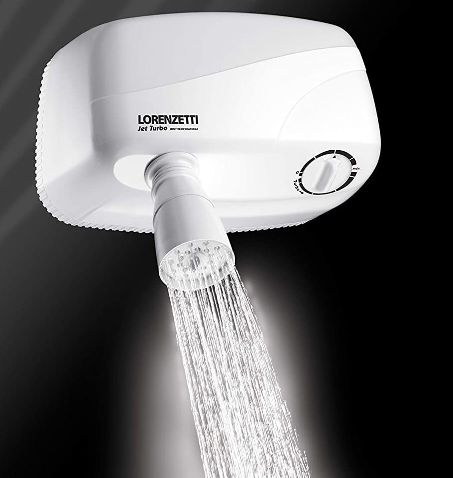 Chuveiro Elétrico Lorenzetti Jet Turbo Multitemperaturas com Pressurizador 220v 7800w Branco - 7540401