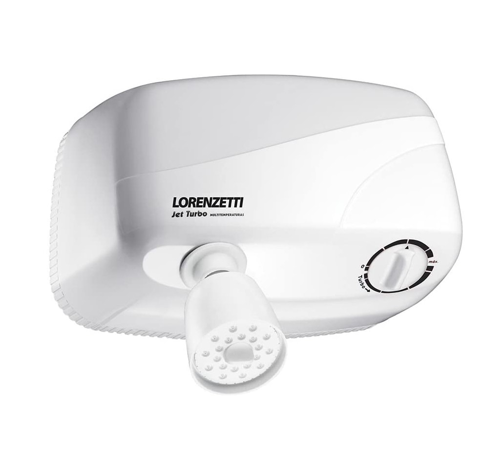 Chuveiro Elétrico Lorenzetti Jet Turbo Multitemperaturas com Pressurizador 220v 7800w Branco - 7540401