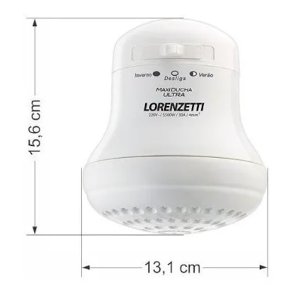 Chuveiro Elétrico Lorenzetti Maxi Ducha Multitemperaturas 220v 5500w Branco - 7530115