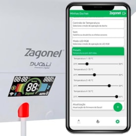 Chuveiro Elétrico Zagonel Ducali Premium 220V com Visor Digital Branco - DDPEL75220BR03