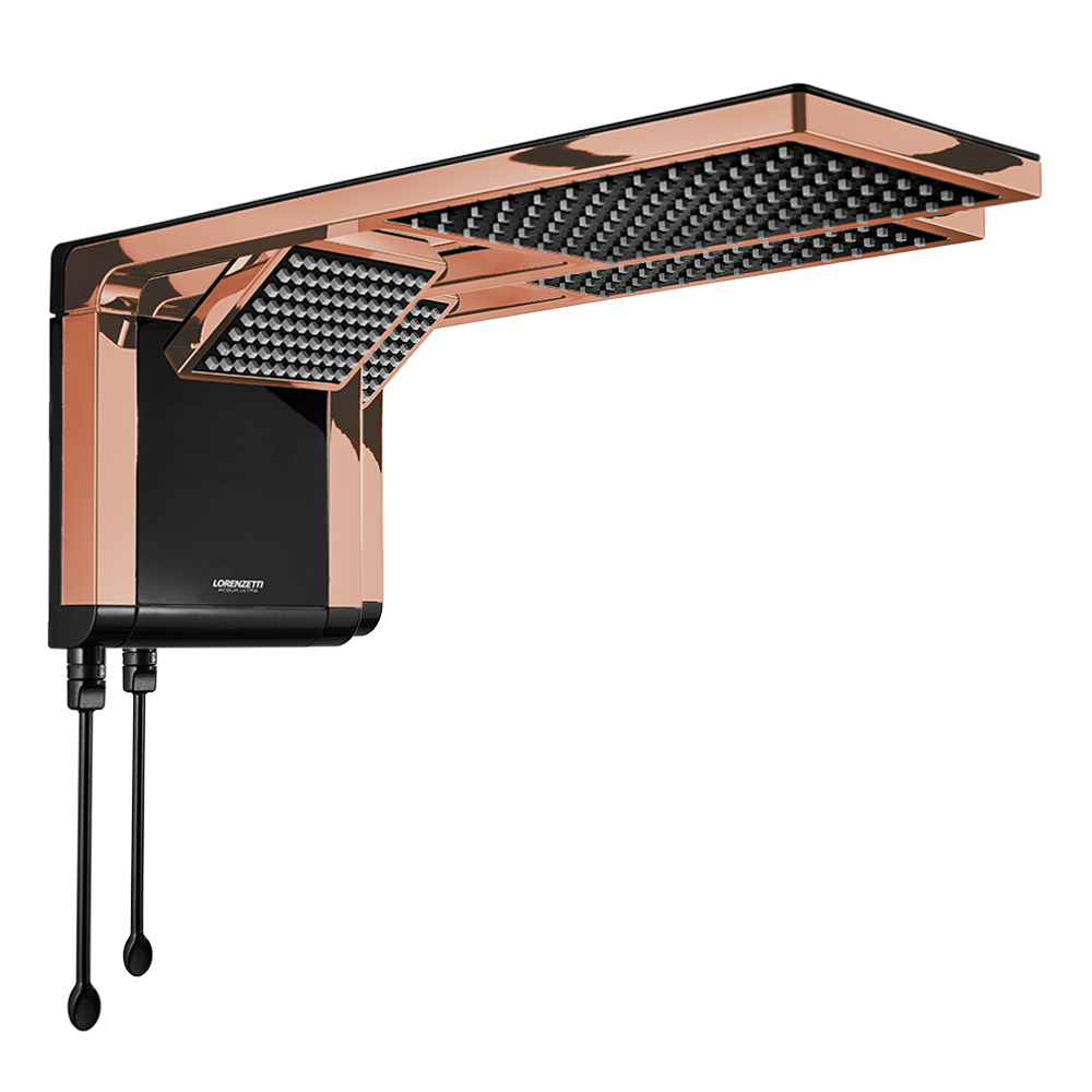 Chuveiro Eletrônico Lorenzetti Acqua Duo 220V 7800W Preto e Rose Gold - 7510127