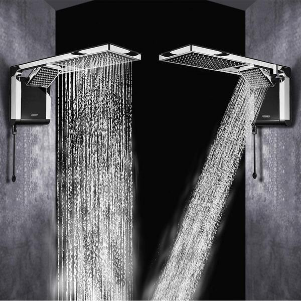 Chuveiro Eletrônico Lorenzetti Acqua Duo Flex 220v 6800w Preto e Cromado - 7510119