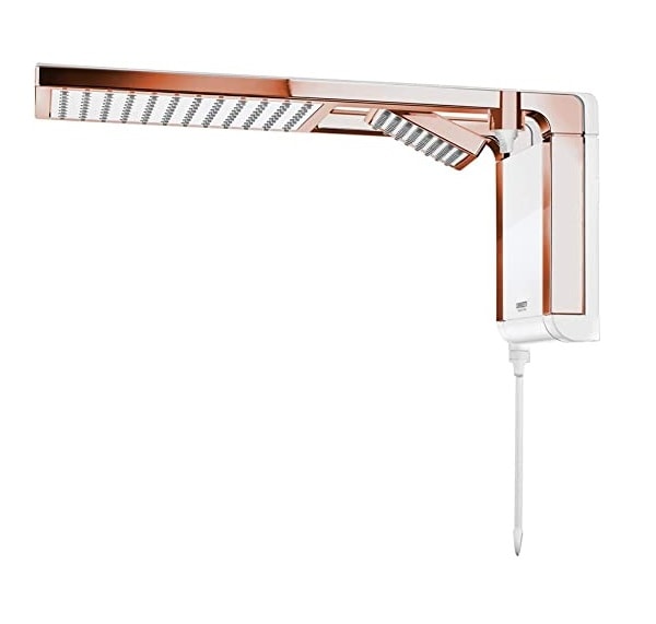 Chuveiro Eletrônico Lorenzetti Acqua Duo Ultra 220v 7800w Branco e Rose Gold - 7510124