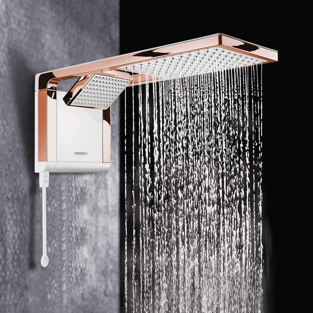 Chuveiro Eletrônico Lorenzetti Acqua Duo Ultra 220v 7800w Branco e Rose Gold - 7510124