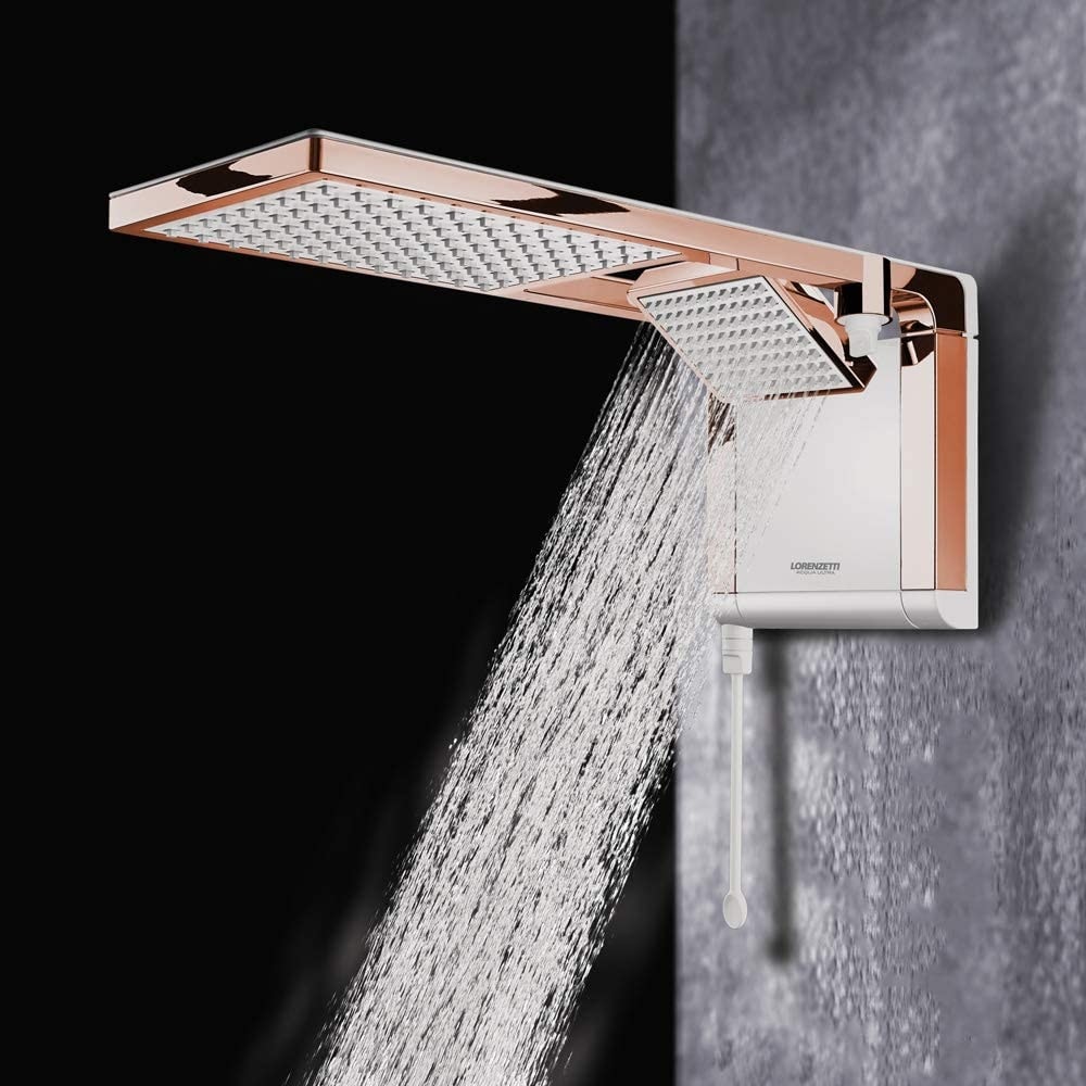 Chuveiro Eletrônico Lorenzetti Acqua Duo Ultra 220v 7800w Branco e Rose Gold - 7510124