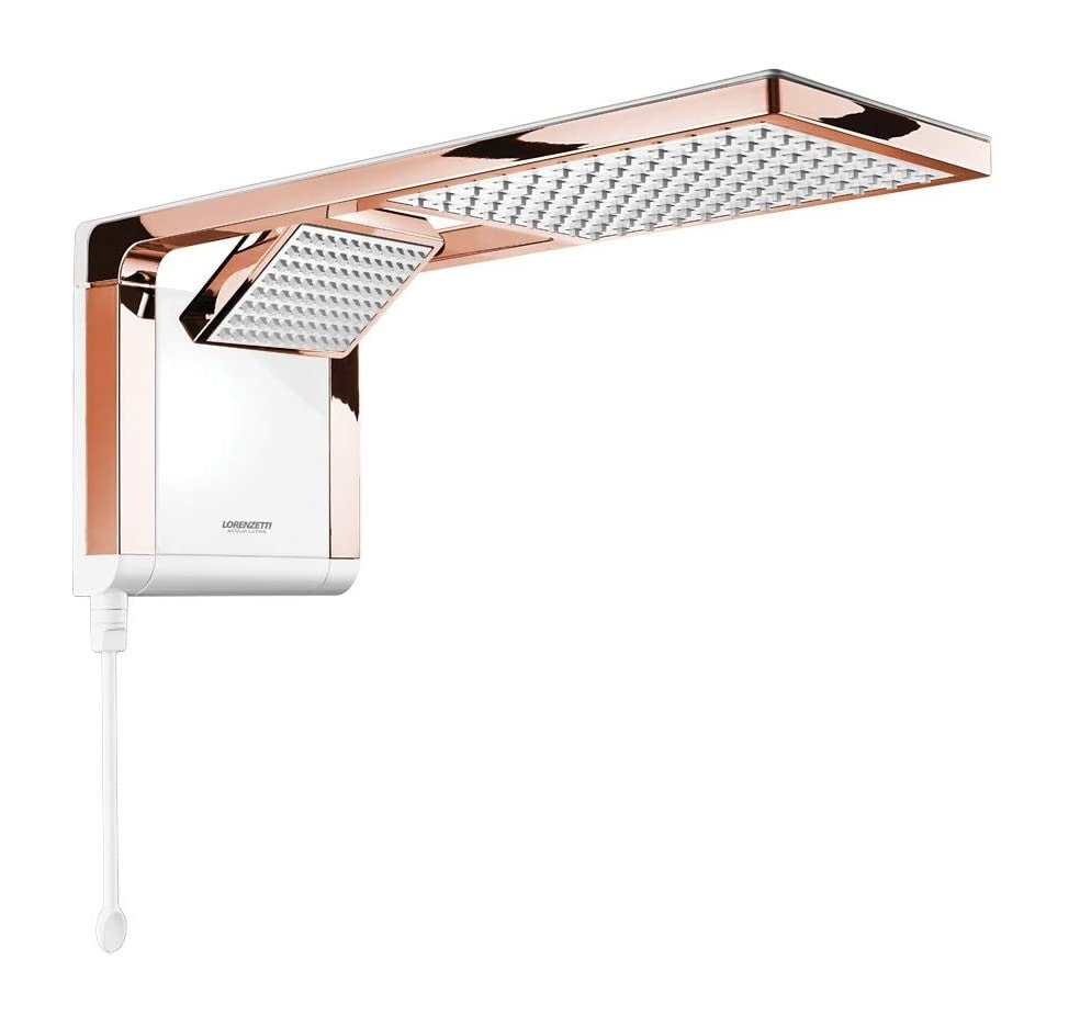 Chuveiro Eletrônico Lorenzetti Acqua Duo Ultra 220v 7800w Branco e Rose Gold - 7510124