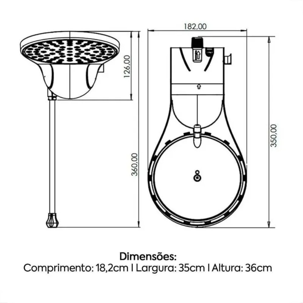 Chuveiro Eletrônico Zagonel Moment 127v 5500w Branco - DMOEL55127BR03
