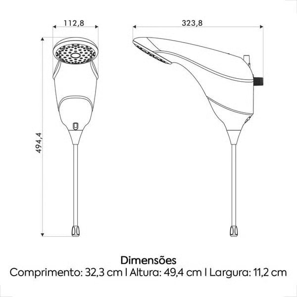 Chuveiro Eletrônico Zagonel Sublime 127v 5500w Branco- DSBEL55127BR03