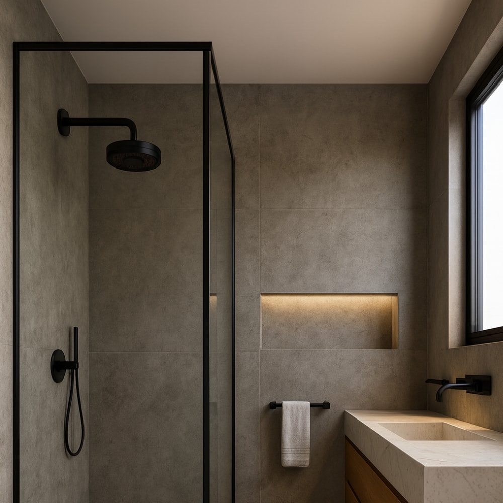 Chuveiro Kimetais Redondo Autolimpante Preto Fosco - DU002243