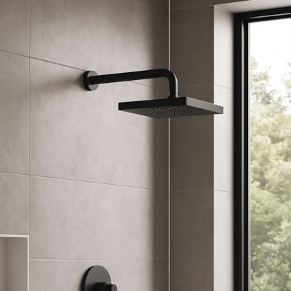 Chuveiro Retangular de Parede 26,5cm Deca Flex Max Black Matte - 2086.BL.STD.MT