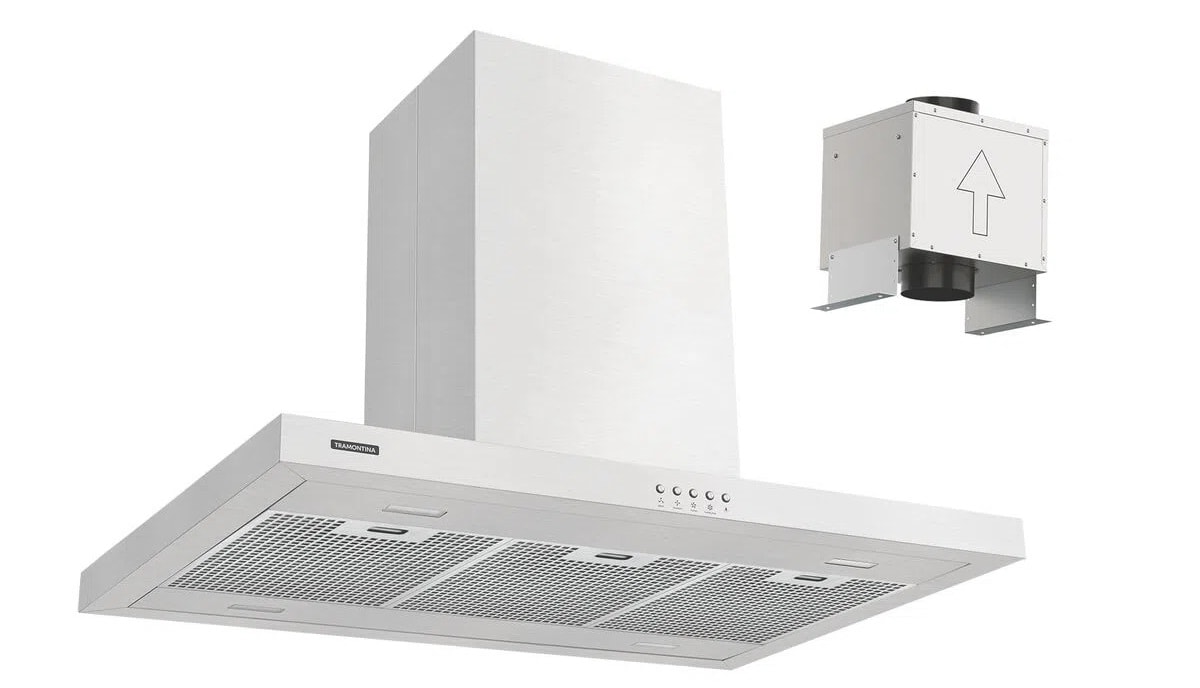 Coifa de Ilha Tramontina Dritta Isla Split Aço Inox 90cm 220V - 95800/024