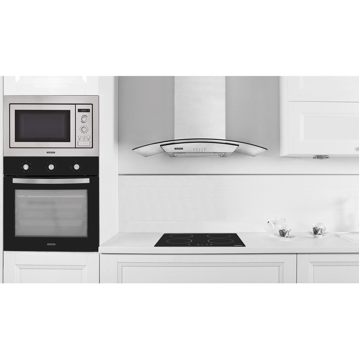 Coifa de Parede Tramontina New Vetro Aço Inox e Vidro Temperado 90cm 127V - 95800007