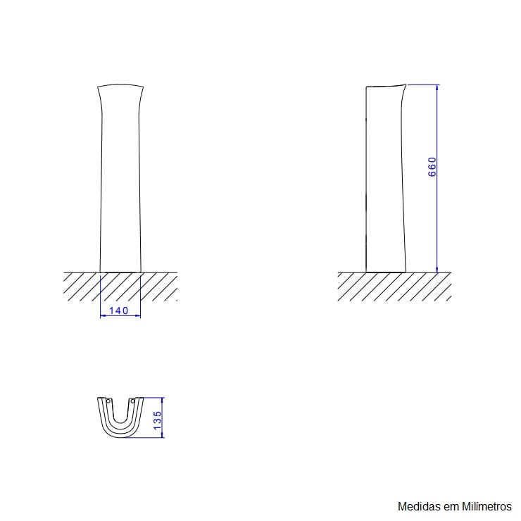 Coluna para Lavatório Deca Aspen/Izy/Ravena Branca - C.10.17