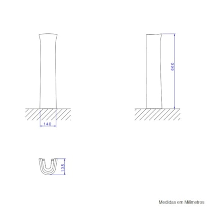 Coluna para Lavatório Deca Aspen/Izy/Ravena Branca - C.10.17