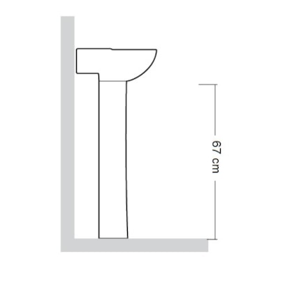 Coluna para Lavatório Icasa Sabara Cinza Claro - IC303